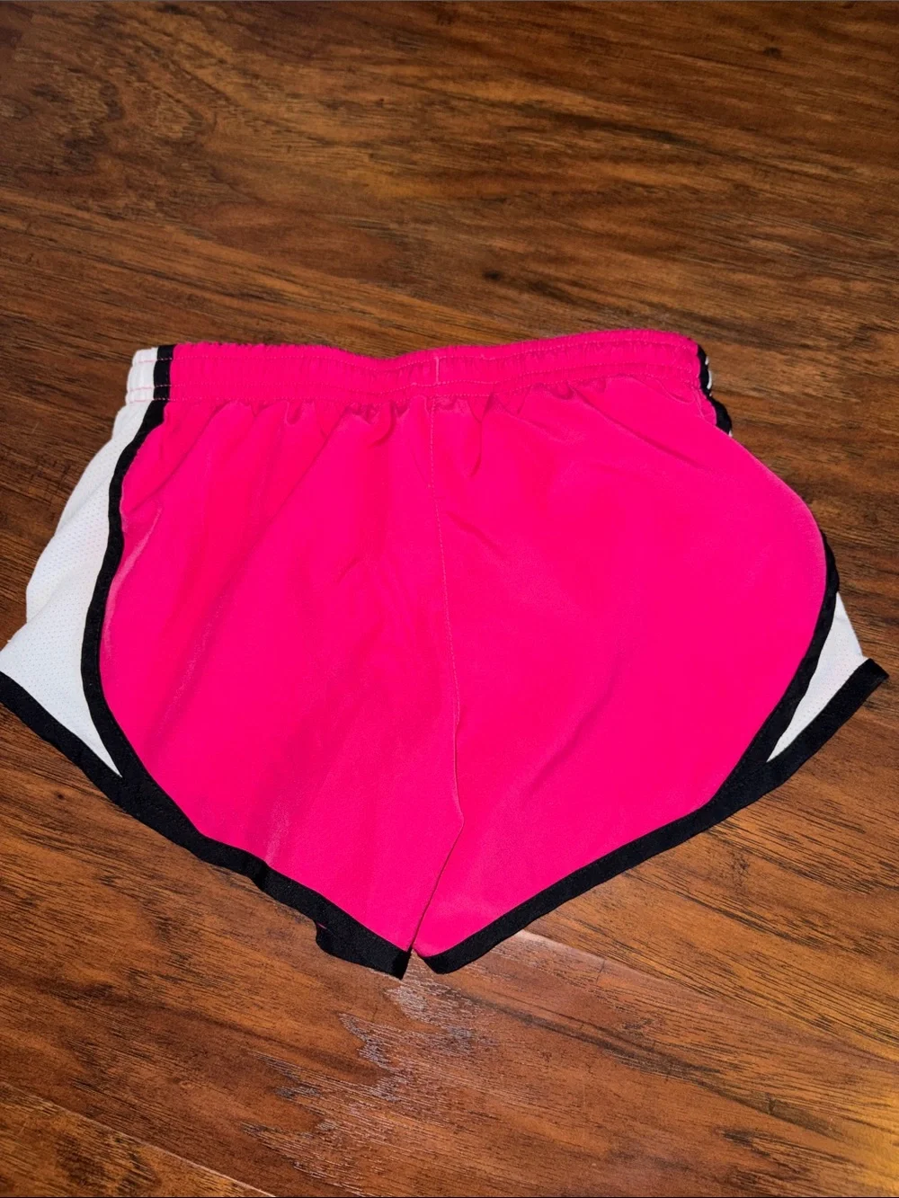 Nike Pink Girls' Athletic Shorts with Black & White Trim XS